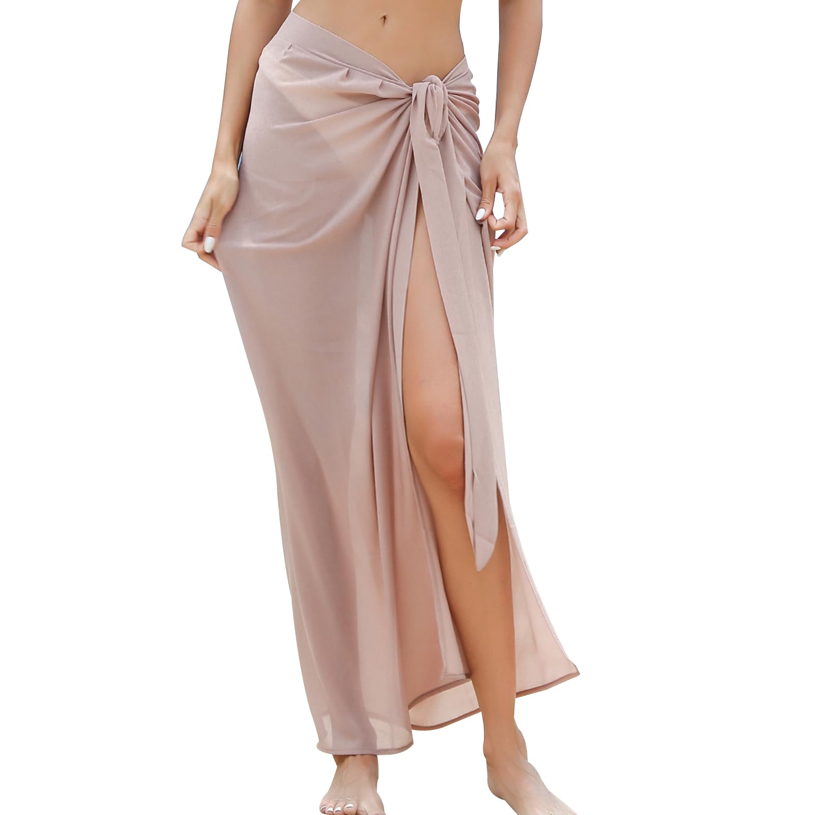 Women Sarong Swimsuit Coverup Chiffon Beach Tie Wrap Skirt Long Bikini Sheer Scarf Bathing Suit