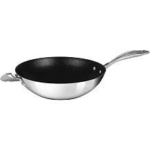 SCANPAN 6001303200 Wok, Silver, Diameter 12.6 inches 32 cm, HaptIQ Wok, 12.6 inches 32 cm