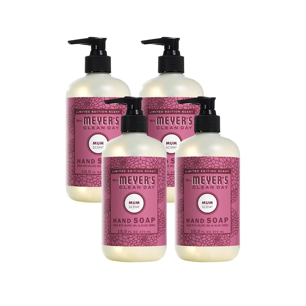 Mrs. MEYER'SCLEAN DAY Hand Soap Mum 12.5 Fl Oz (Pack of 4)