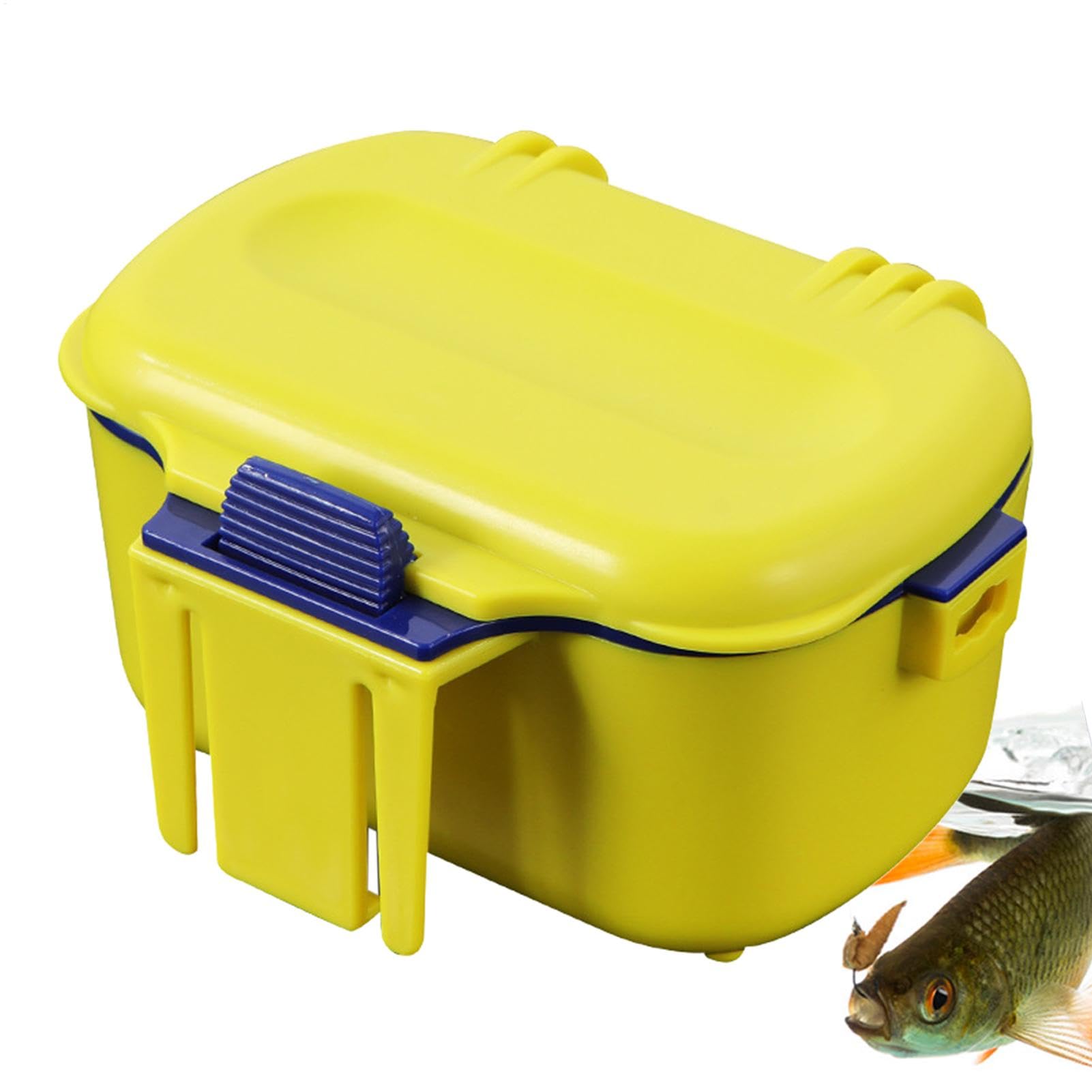 Contenitore per esche da pesca - Gancio per esche vive | Scatola per esche vive da pesca | porta esca per | Contenitore impermeabile per secchio per esche vive con cordino per piccole e