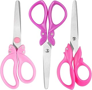 Kids Scissors, 6" Safety Scissors for Kids, Small School Student Blunt Tip Kids Craft Scissors, Age 3-5, 4-8, Sharp Stainless Steel Blades Comfort Grip for Classroom Toddler and Children Cutting Paper