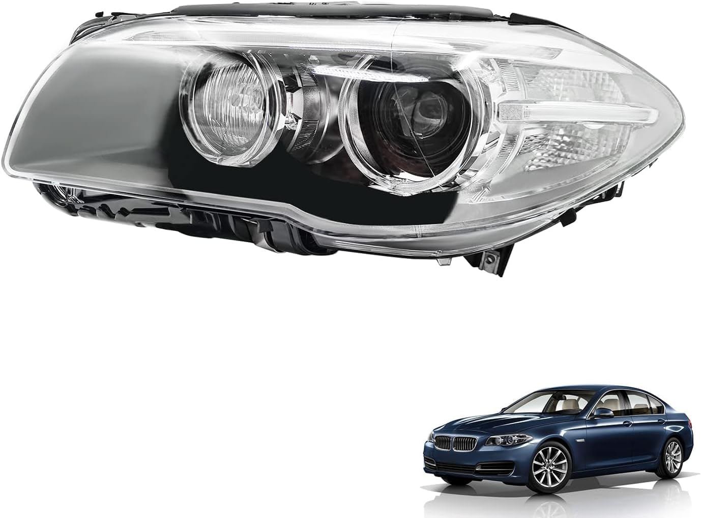 63117343905 HID Xenon Headlight Adaptive AFS Compatible with B-M-W 535i 528i 550i M550 M5 F10 2014-2016 (LH). Note!! Need Faultless or New Programmed Original TMS Module (US version)