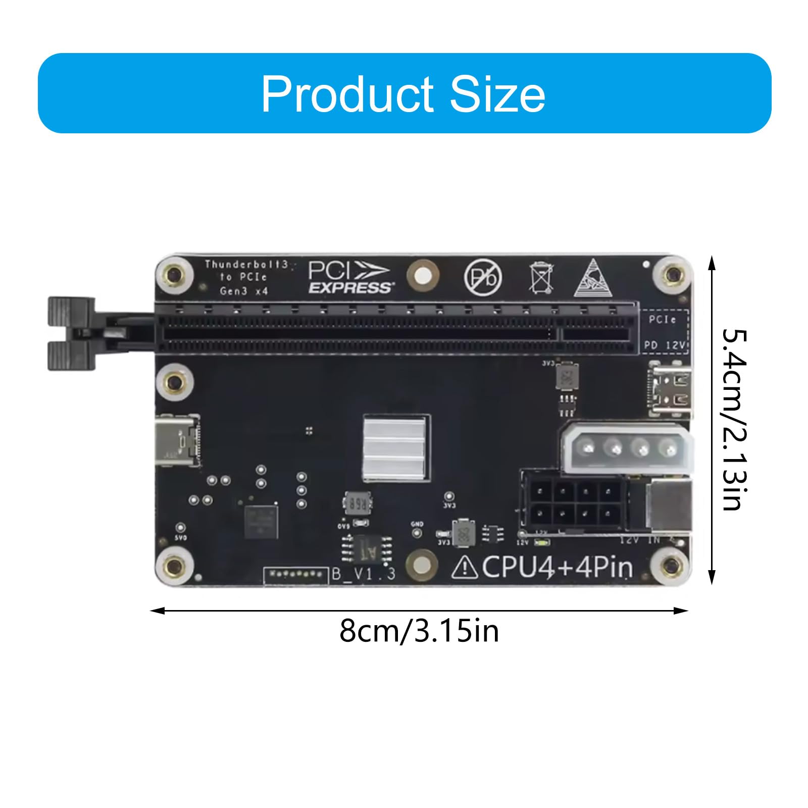 HA 36 PCIe Expansion Dock z zewnętrznym adapterem GPU JHL6340 i kablem USB 59.9 cm do szybkiej łączności, wymienna stacja dokująca PCIe