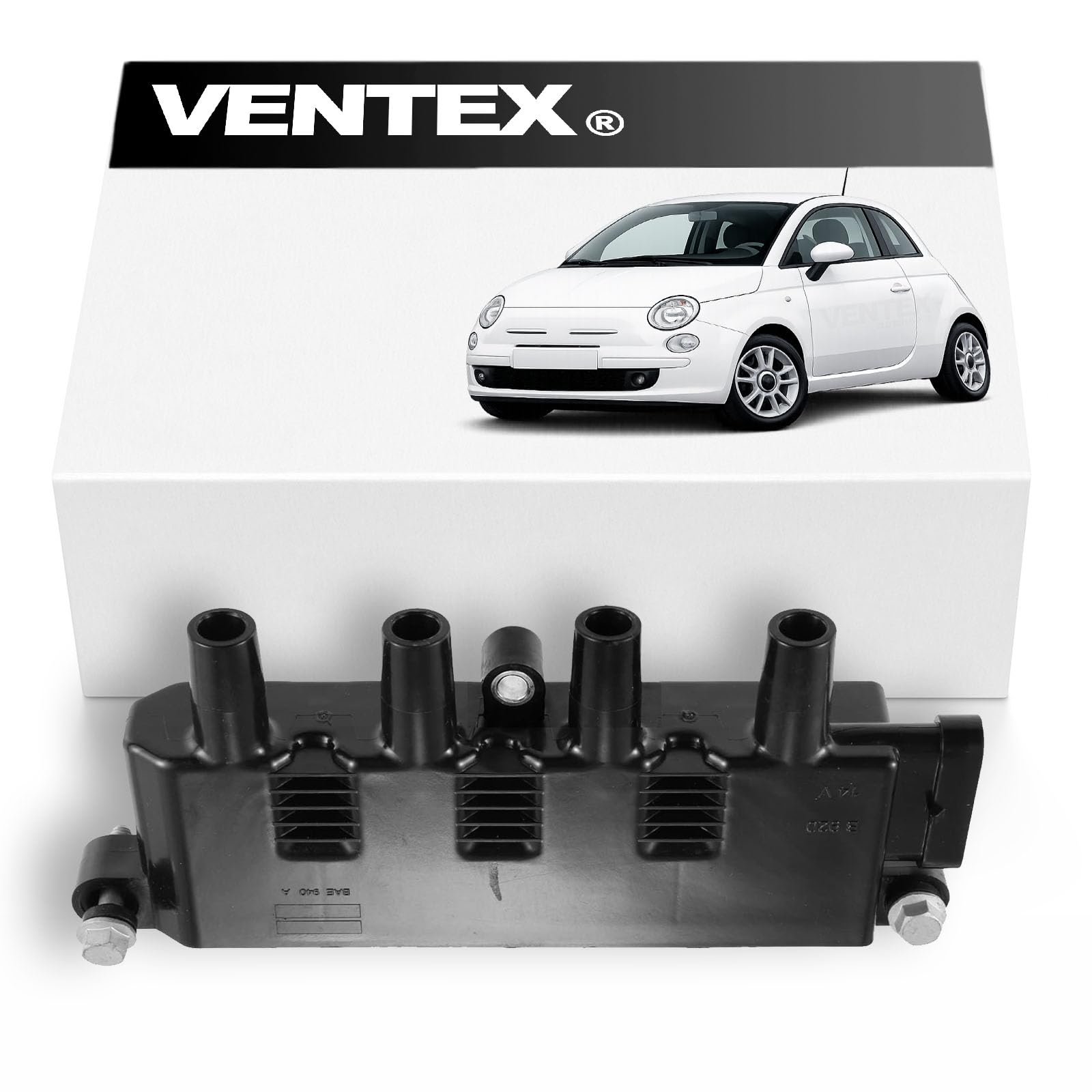 VENTEX® VXS1703 Ignition Coil Pack compatible with Fiat 500 Punto Ford Ka 1.2 1.4 8V including bolts