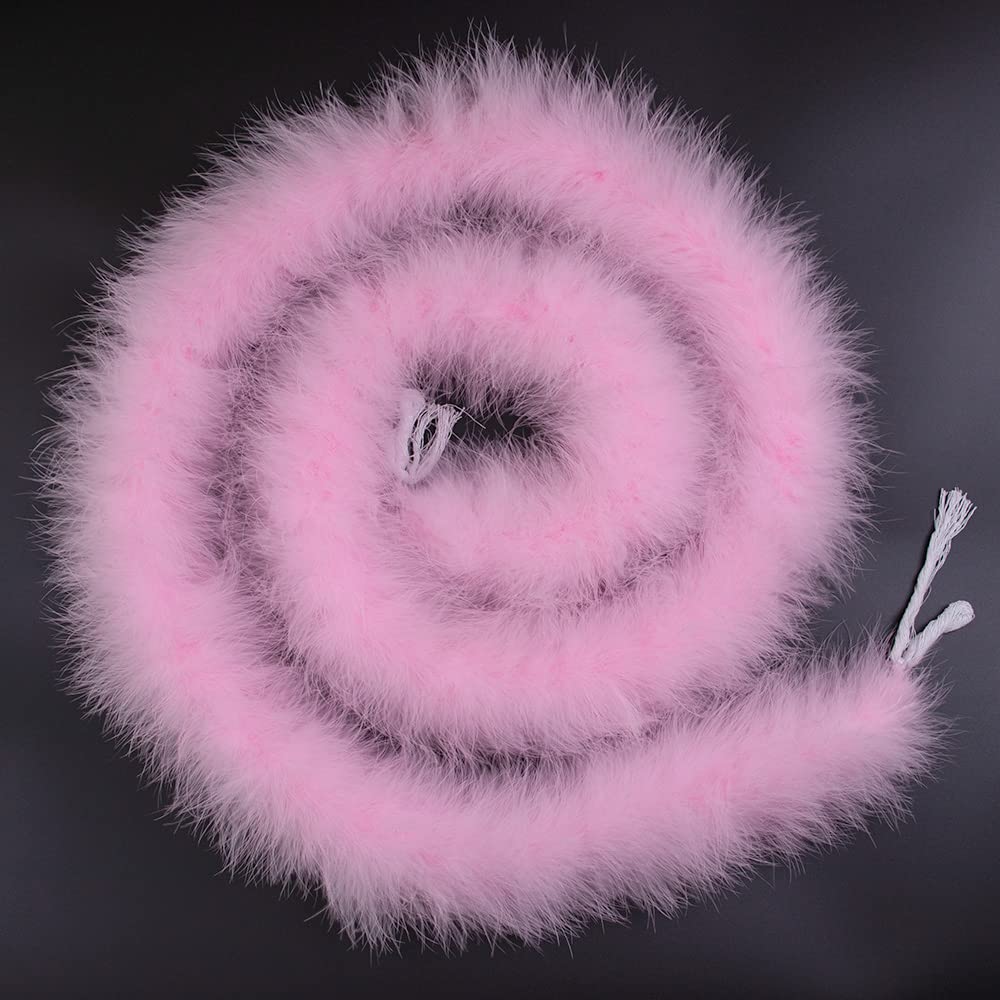 2 Yards 50G Fluffy Marabou Light pink Feather Boa for DIY Craft Sewing Trim Home Wedding Party Christmas Decoration - Image 4