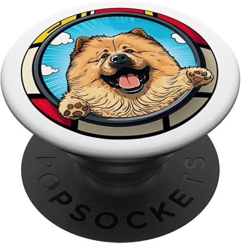 Chow Chow Owner design with the cartoon of a Chow Chow PopSockets Swappable PopGrip