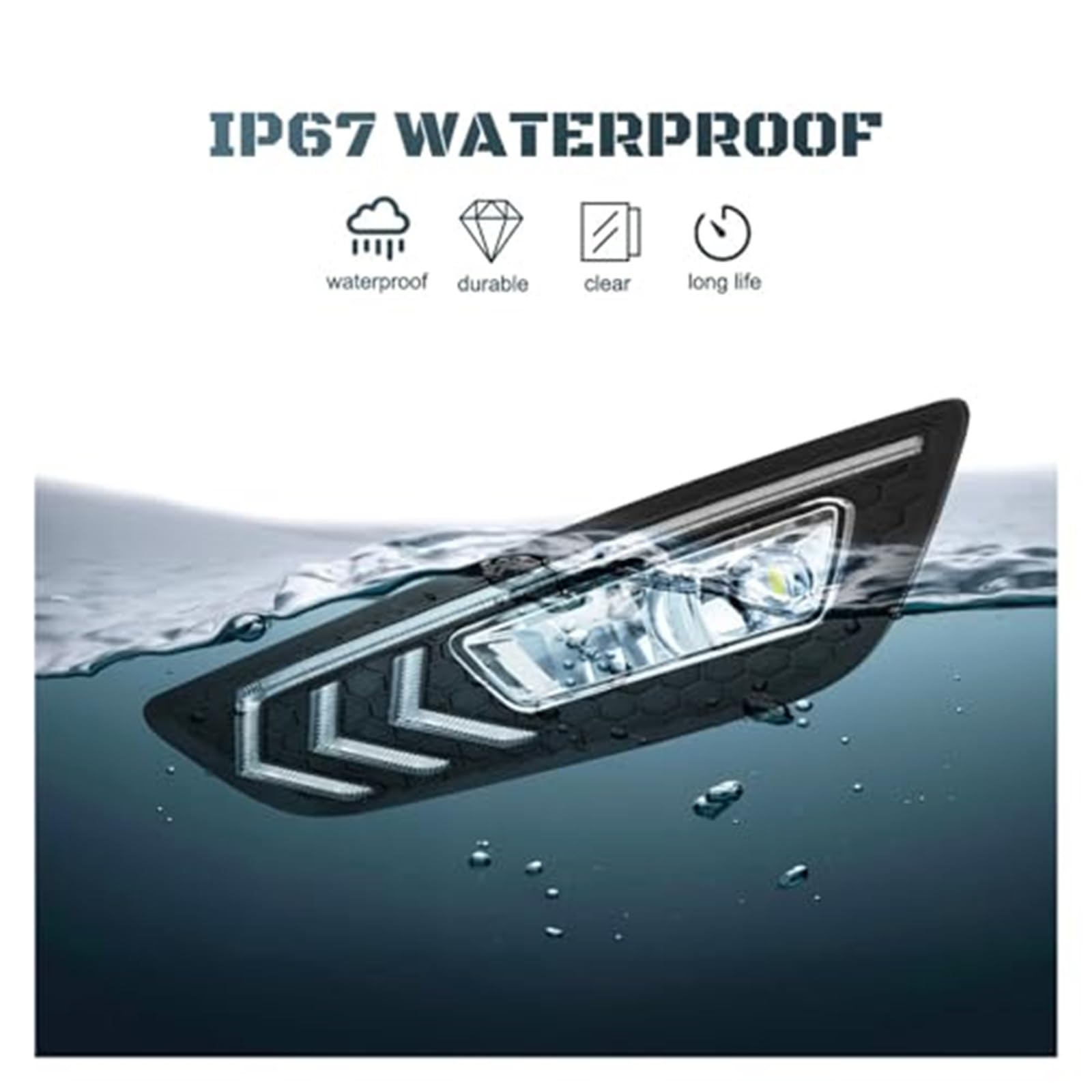 Dla Focus, 2015 2016 2017 2018 DRL Led lampy przeciwmgielne chromowane wykończenie światła do jazdy dziennej dynamiczny kierunkowskaz biały żółty niebieski Światło kierunkowskazu samochodowego