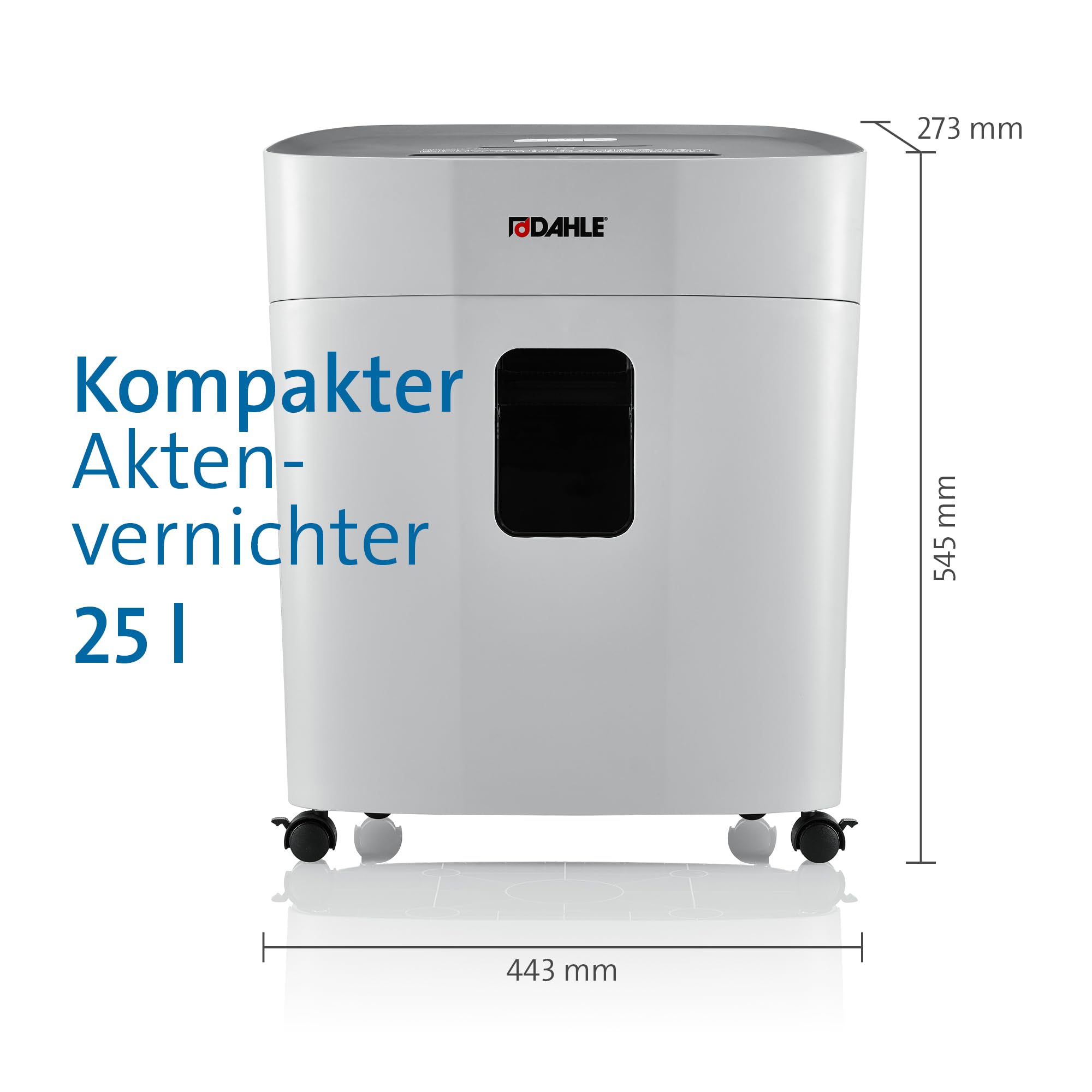 Dahle PaperSAFE PS 240 Aktenvernichter (10 Blatt, Sicherheitsstufe P4, Partikelschnitt, öl- und wartungsfrei, 25 Liter) grau