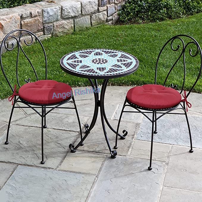 Angel Rishika Ultra Soft Polycotton Round Twill Dining Chair/Sofa/Floor/Seat & Back Cushions with Ties - Set of 2 (18 Inch Round), Maroon (Chair Not Include) (B09XBTHYSQ) Amazon Price History, Amazon Price Tracker