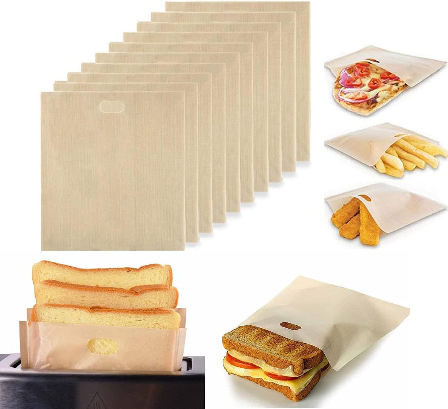 10 PCS Toaster Bags Reusable, Reusable Toaster Bags for