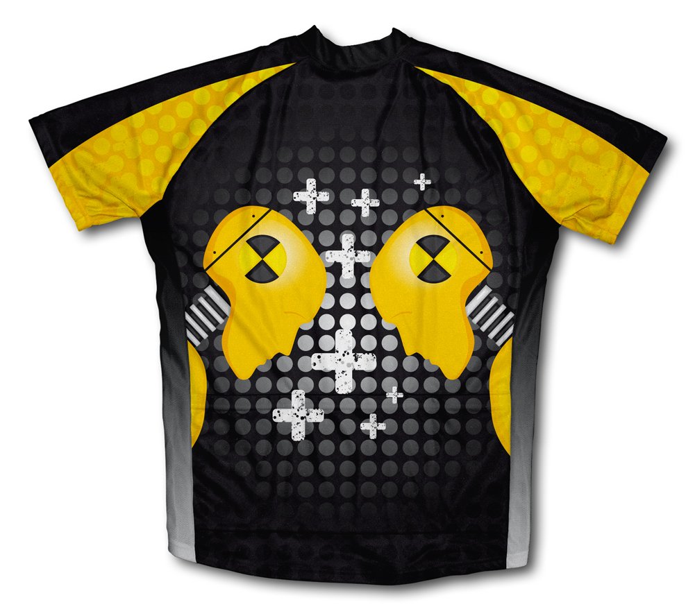 ScudoPro Caution Crashers Short Sleeve Cycling Jersey for Youth - Size XS Yellow
