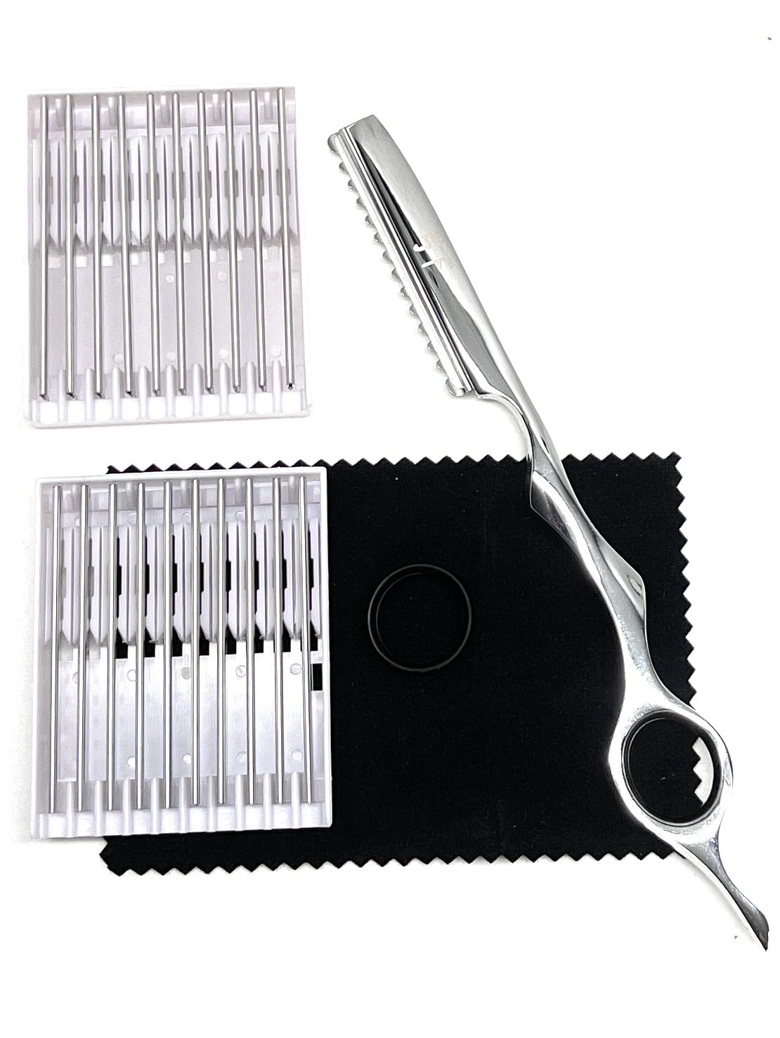 Shear Fanatic® Feather Razor For Hair Cutting – Stainless Steel – Great Weight and Balance – Comes With 20 Feather Razor Blades in a Dispenser – Salon Quality Feather Styling Razor. Includes Guard Shear Fanatic® Feather Razor For Hair Cutting – Stainless Steel – Great Weight and Balance – Comes With 20 Feather Razor Blades in a Dispenser – Salon Quality Feather Styling Razor. Includes Guard