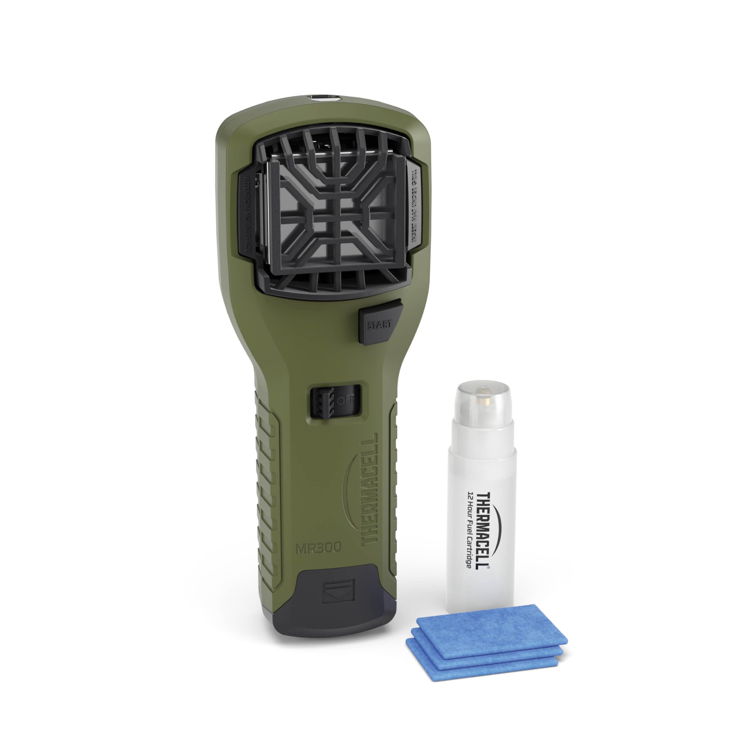 ThermacellMR300 Mosquito & Midge Protector; Includes 3 x 4hr Mats & 1 x 12hr Cartridge; Easy to Use, Highly Effective; DEET-Free; No Spray; 20 sq m Zone of Protection - Green