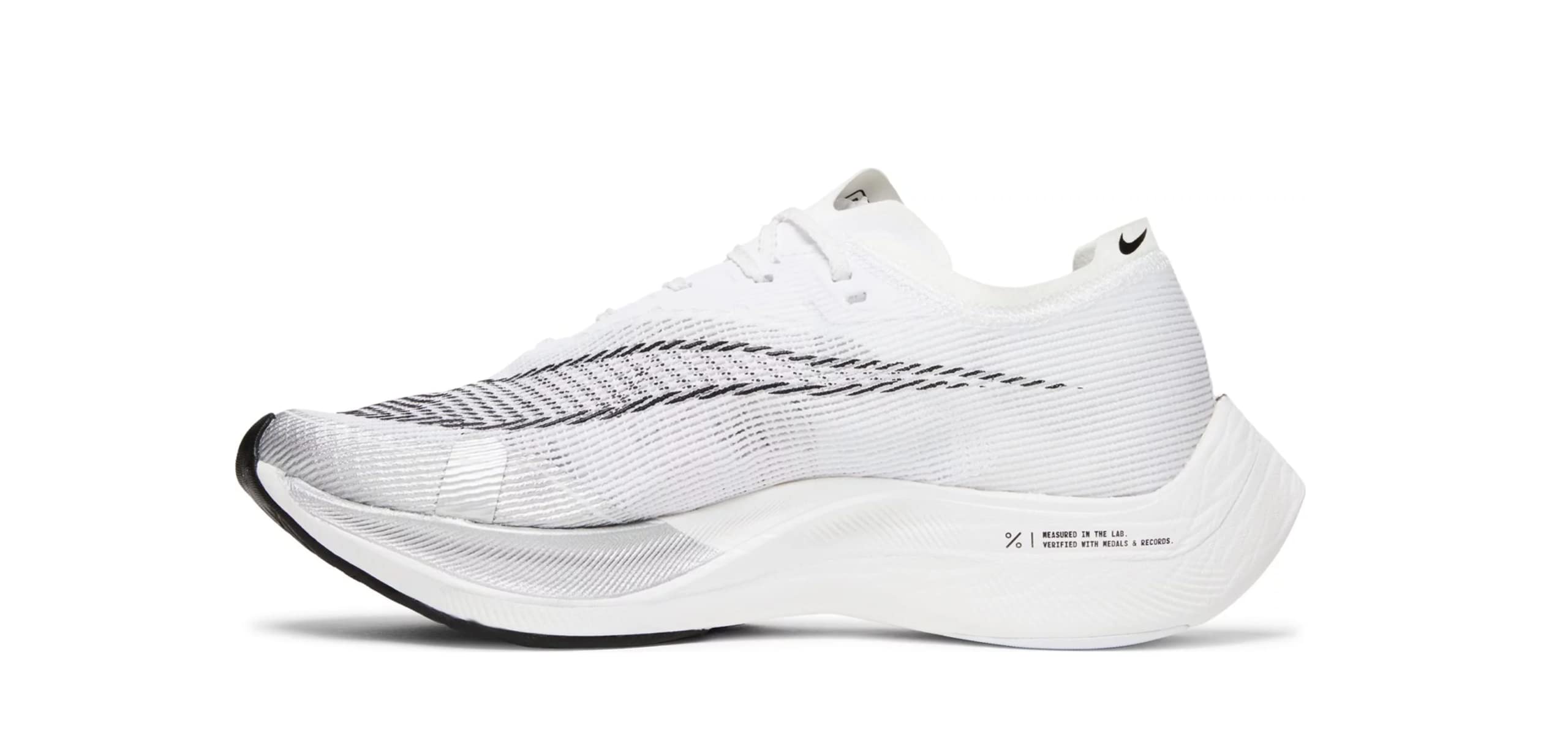 NikeWomens ZoomX Vaporfly Next%2 Size 8 White/Black/Silver