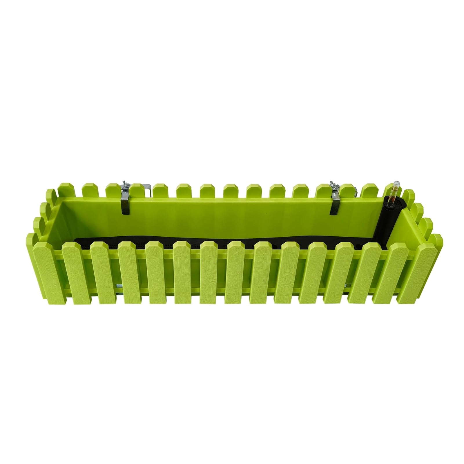 HTI living Blumenkasten mit Wasserspeicher Nessa 75 cm Grün inklusive Wasserstandsanzeige und Balkonhalterung