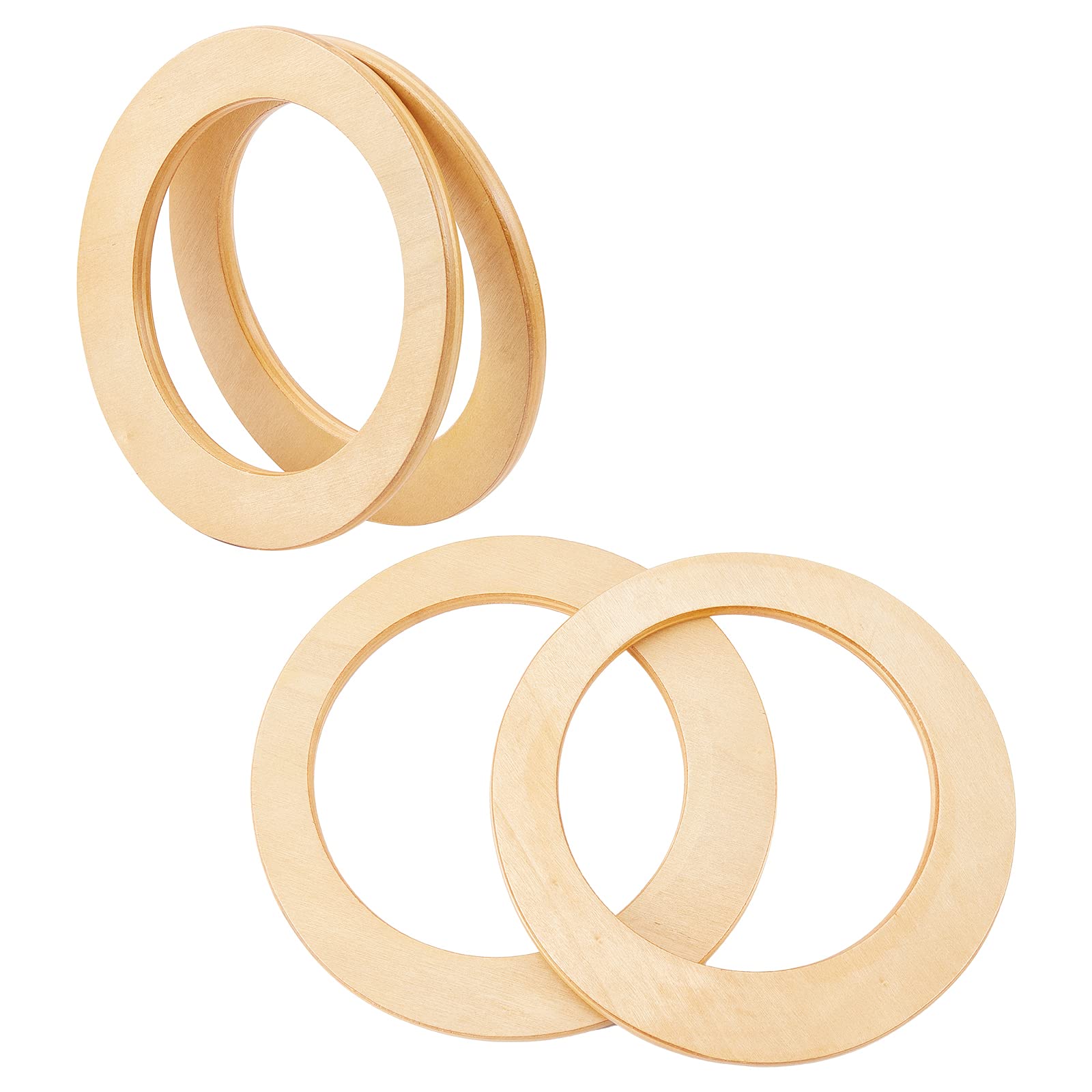 Wadorn 4pcs Wooden Purse Bag Handles Wooden Round Handbag Handles