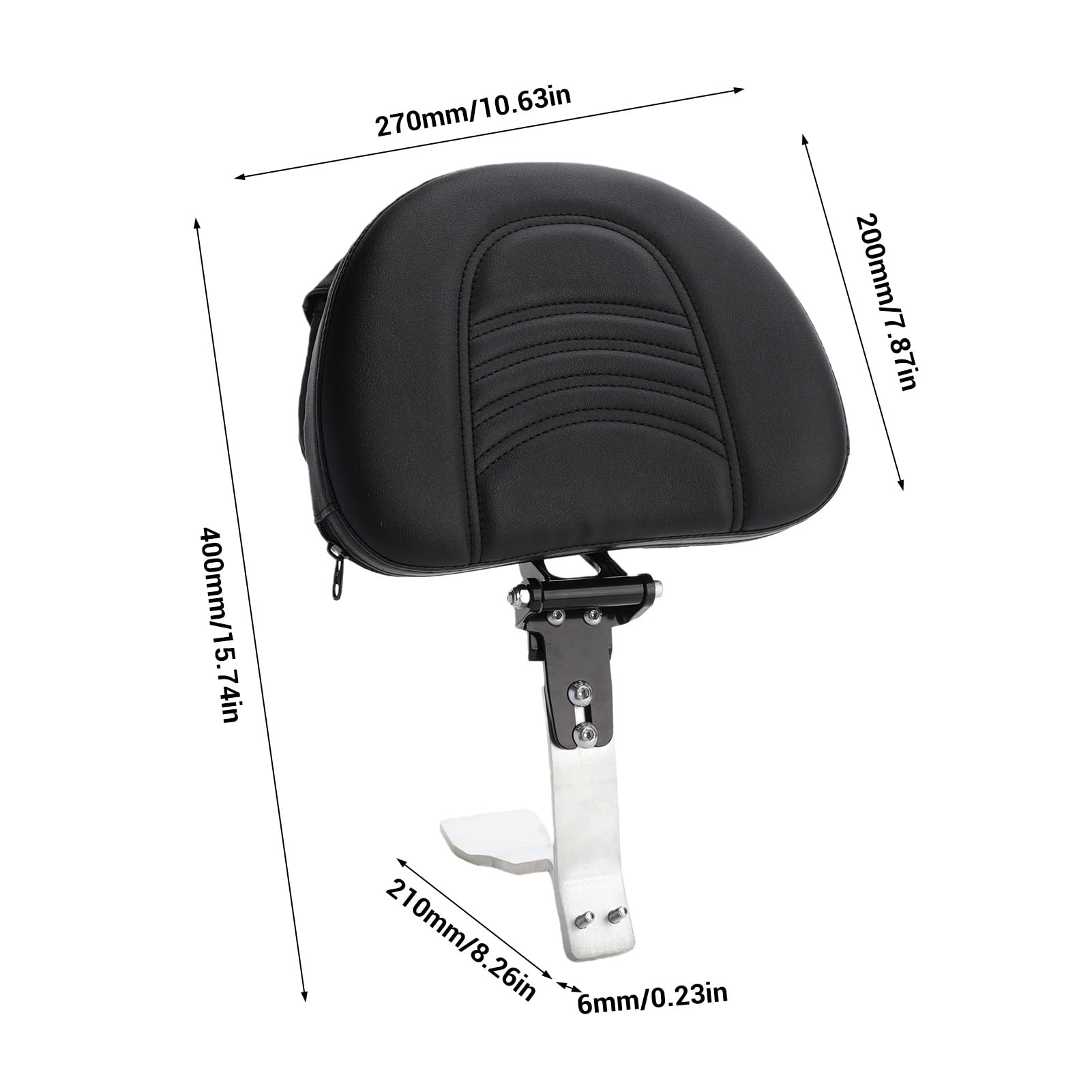 Generic Zestaw do Montażu Oparcia Motocyklisty Wygodne Wsparcie do Całodziennej Jazdy Spyder RT SE6 SM6 SE5 6 Mm Wytrzymałe żelazo i Skóra PU