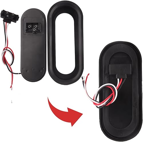 Miniatura 5 de Konrali 4 luces traseras LED ovaladas de 6 pulgadas, color rojo, luces traseras de freno de freno ovaladas de 6 pulgadas, 24 LED para camiones de