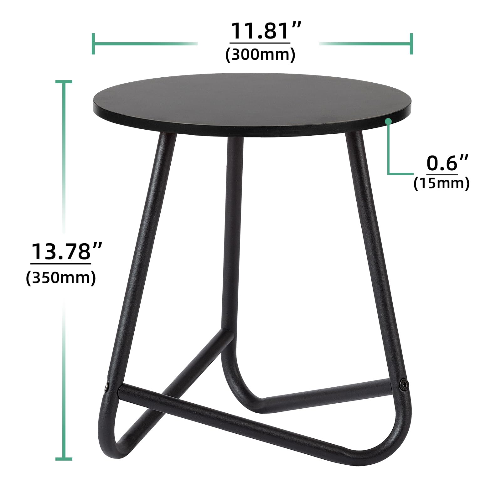 HDANI 35 cm Ronde Plantenstandaard 2-delige set,Houten Bloemenrek