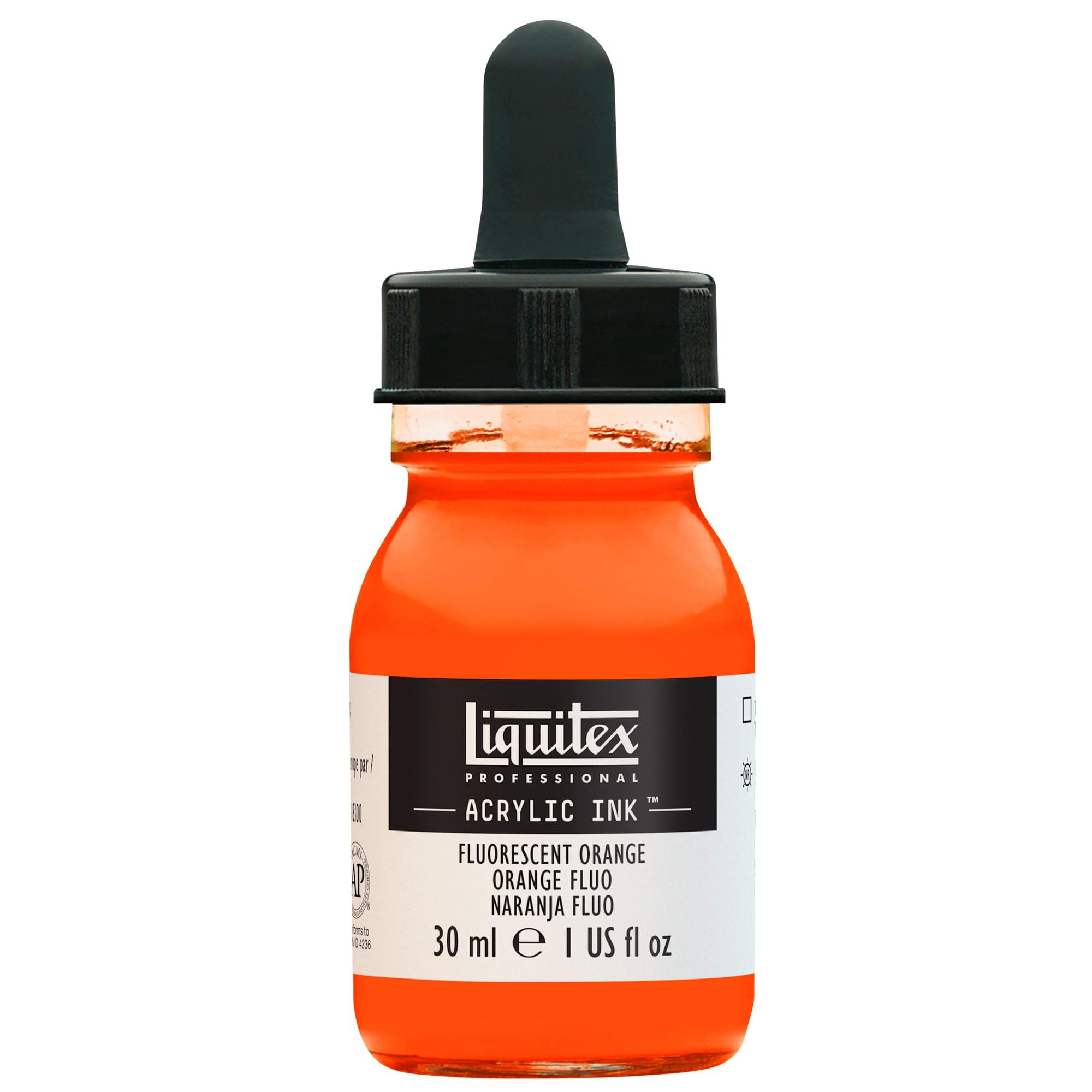 Liquitex Professional Acrylic Ink, 1-oz (30ml) Jar, Fluorescent Orange