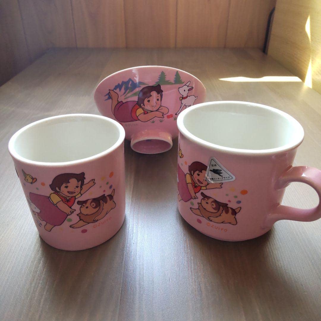 Amazon | アルプスの少女ハイジ 茶碗 マグカップ 湯呑 3個セット 昭和 