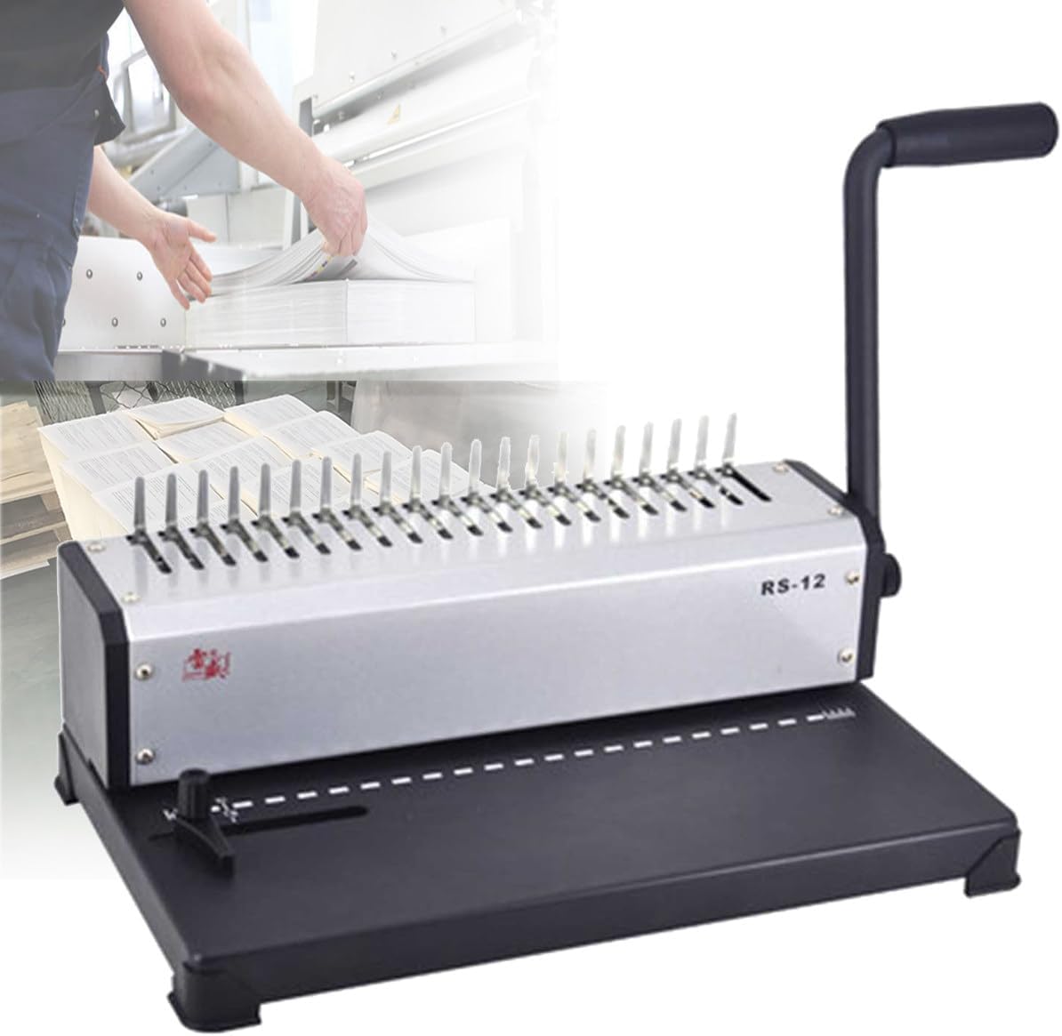 Comb Binding Machine,Clip-Strip Punch Binding Machine,Paper Punch Binder Comb Bindings Perfect for Letter Size, Smaller Sizes Office Documents