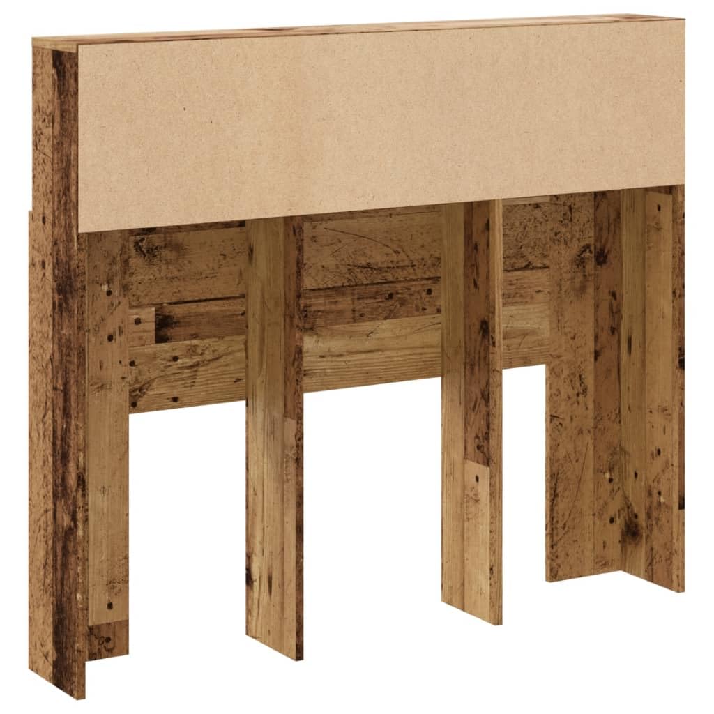 Homgoday Cabecero con caja de madera de 120 x 19 x 103,5 cm, de aglomerado, para muebles, baúles y baúles, caja de jardín, porta herramientas de jardín, puf de exterior, baúl de exterior