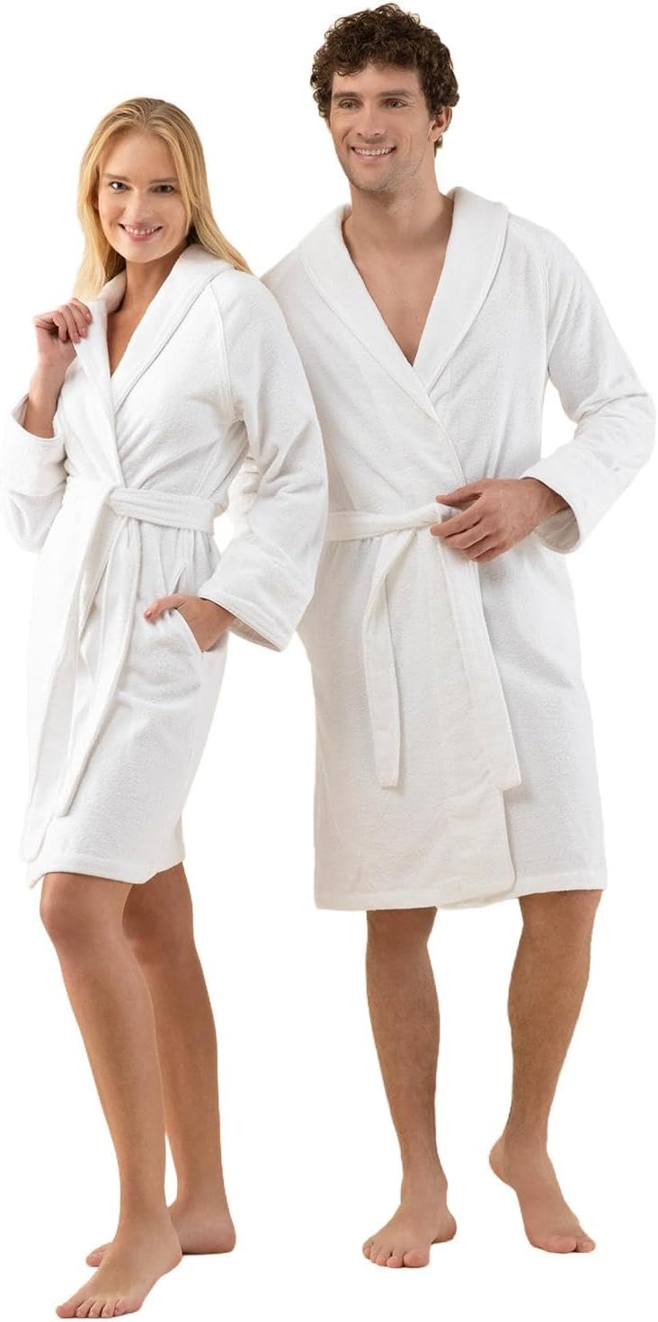 Solid Unisex Bornoz, Ekru