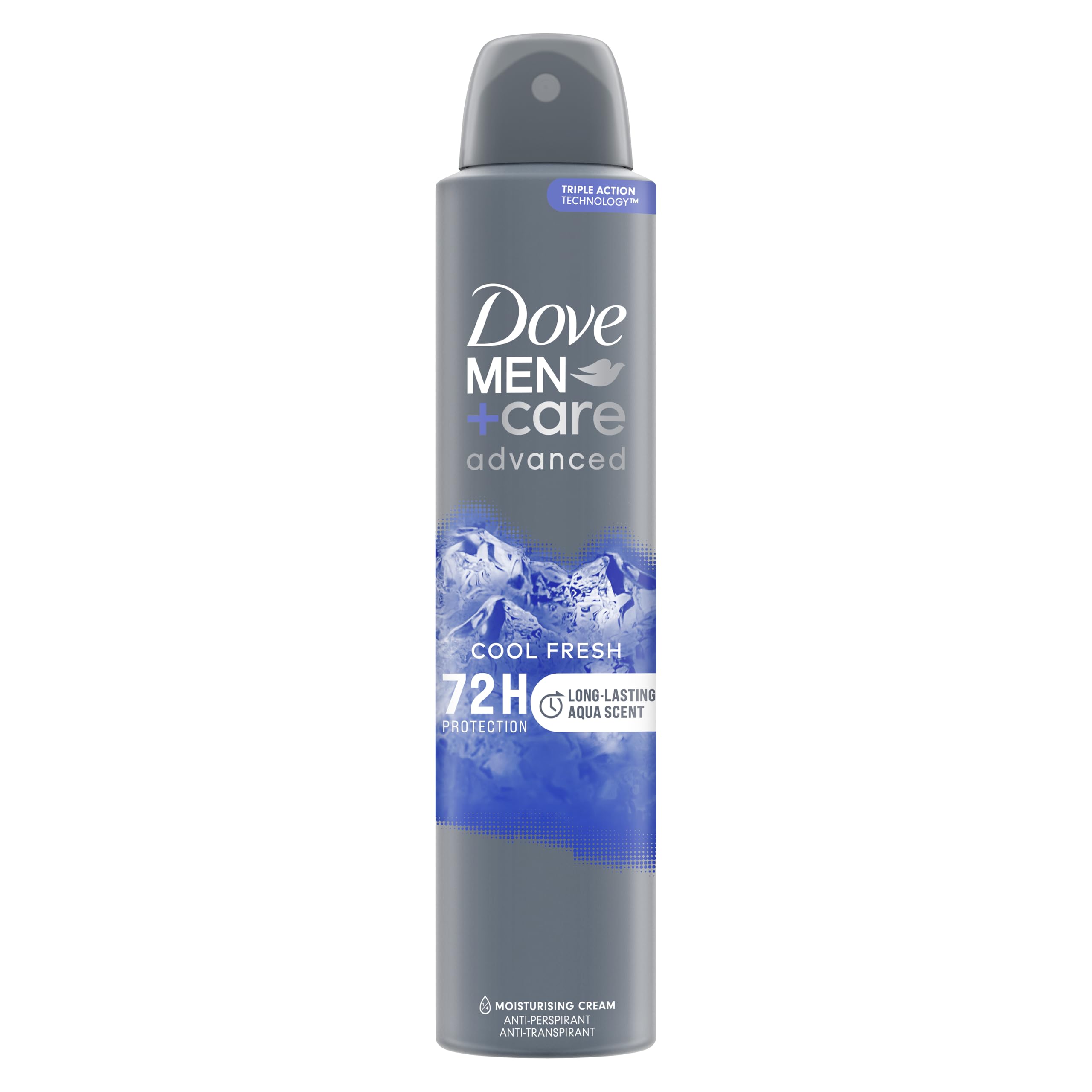 Dove Men+Care Advanced Cool Fresh Men's Antiperspirant Deodorant Body Spray with ¼ moisturising cream & Anti-Odour technology for 72 hour protection against sweat and odour 200 ml