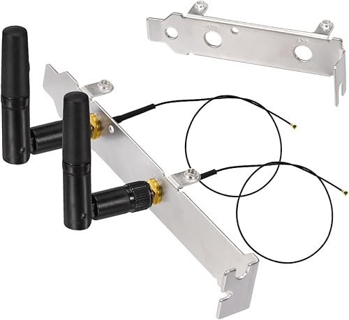 Miniatura 15 de Eightwood Antena WiFi pequeña de banda dual 2.4GHz 5GHz RP-SMA antena macho con RP-SMA cable hembra 9.8in para tarjeta de red M.2 NGFF PC Paquete