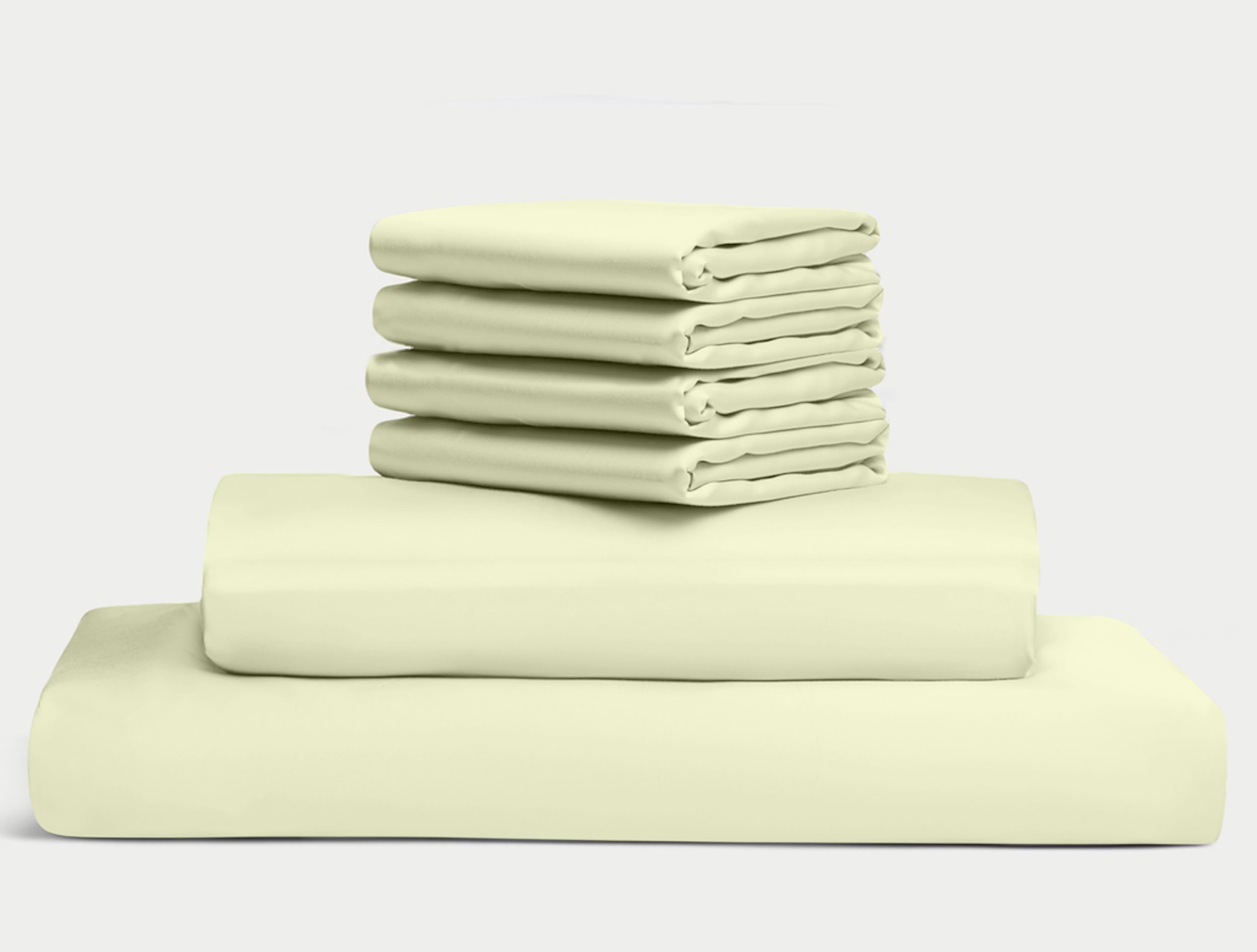 Grahit 100% Egyptian Long Staple Cotton Bedsheet Set, 1000 Thread Count, 6-PC Sheets Set, Ivory Color, Queen Size, 10 Inch Deep Pocket of Fitted Sheet