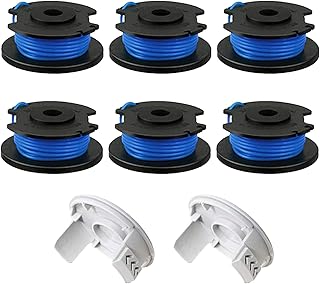 CDIYTOOL 6 Pack String Trimmer Spool Replacement Compatible with Ryobi One+ AC14RL3A 18-Volt 24V 40V 11ft 0.065" Auto Feed Cordless Weed Eater Spools Line with 2 Cap
