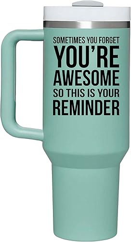 Vaso de 40 onzas con asa, regalos de cumpleaños para mujeres, regalos inspiradores para mamá, esposa, abuela, hermanas, tía, compañeros de trabajo,