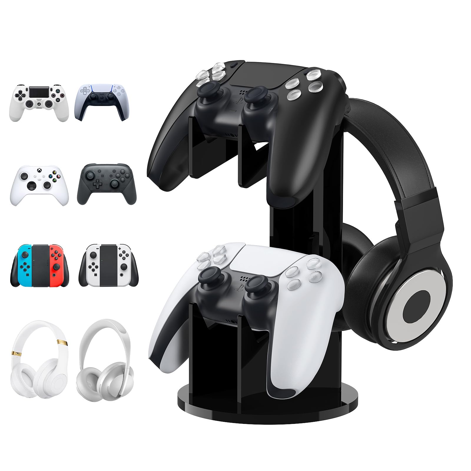 MoKo Universal Stand for Game Controller and Headset Stand 2 in 1 Game Controller Support Holder Storage Organizer