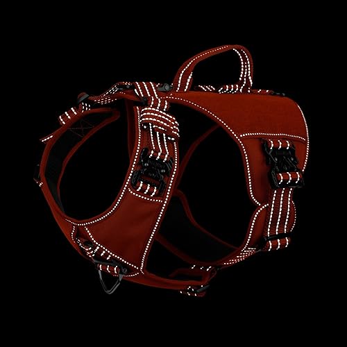 Miniatura 4 de ICEFANG GN8 Arnés táctico para perro con 4 hebillas de metal para perros de tamaño mediano, reflectante en entrenamiento para caminar, chaleco K9,