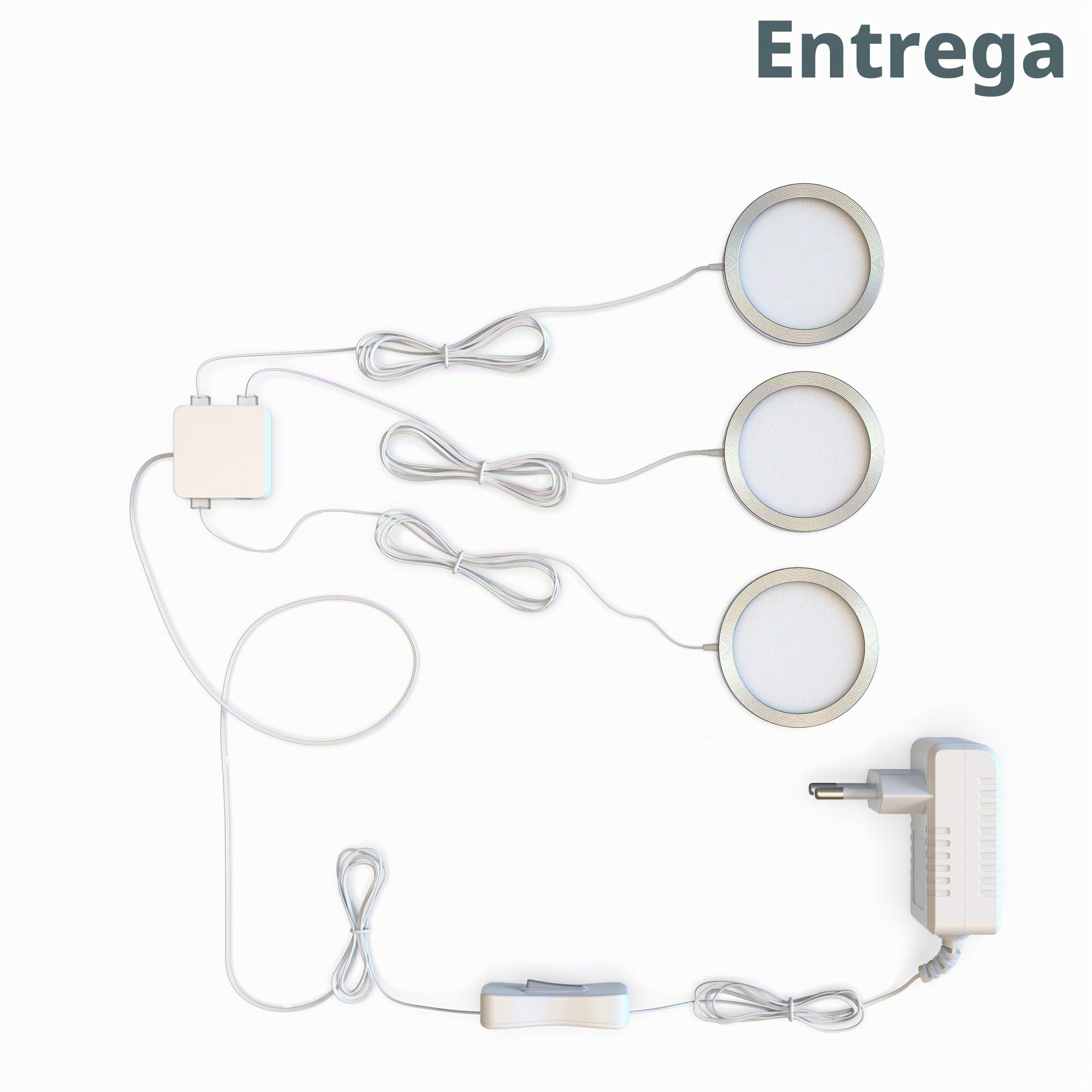 B.K.Licht LED bajo luz de gabinete I Iluminación para Vitrinas I Pack de 3 I Set completo en total 6W I Blana cálida 3000K 510lm I Luz Mueble Cocina