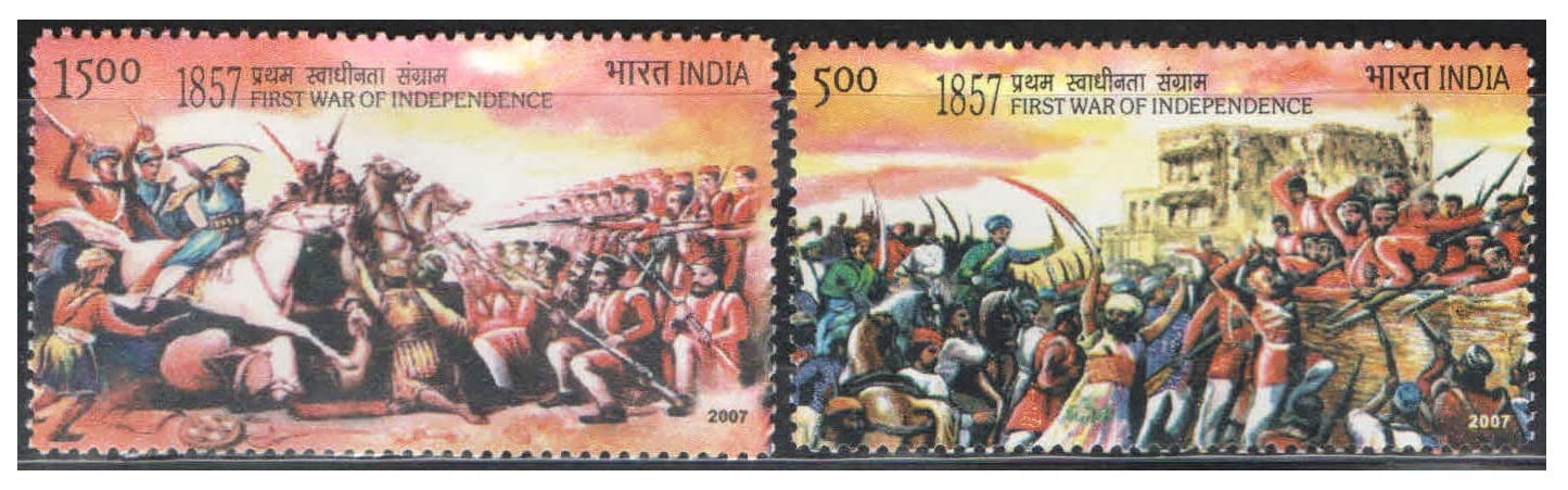 India Postage 2007 First War of Independence 1857 - Set of 2 Postage Stamps Mint Never Hinged
