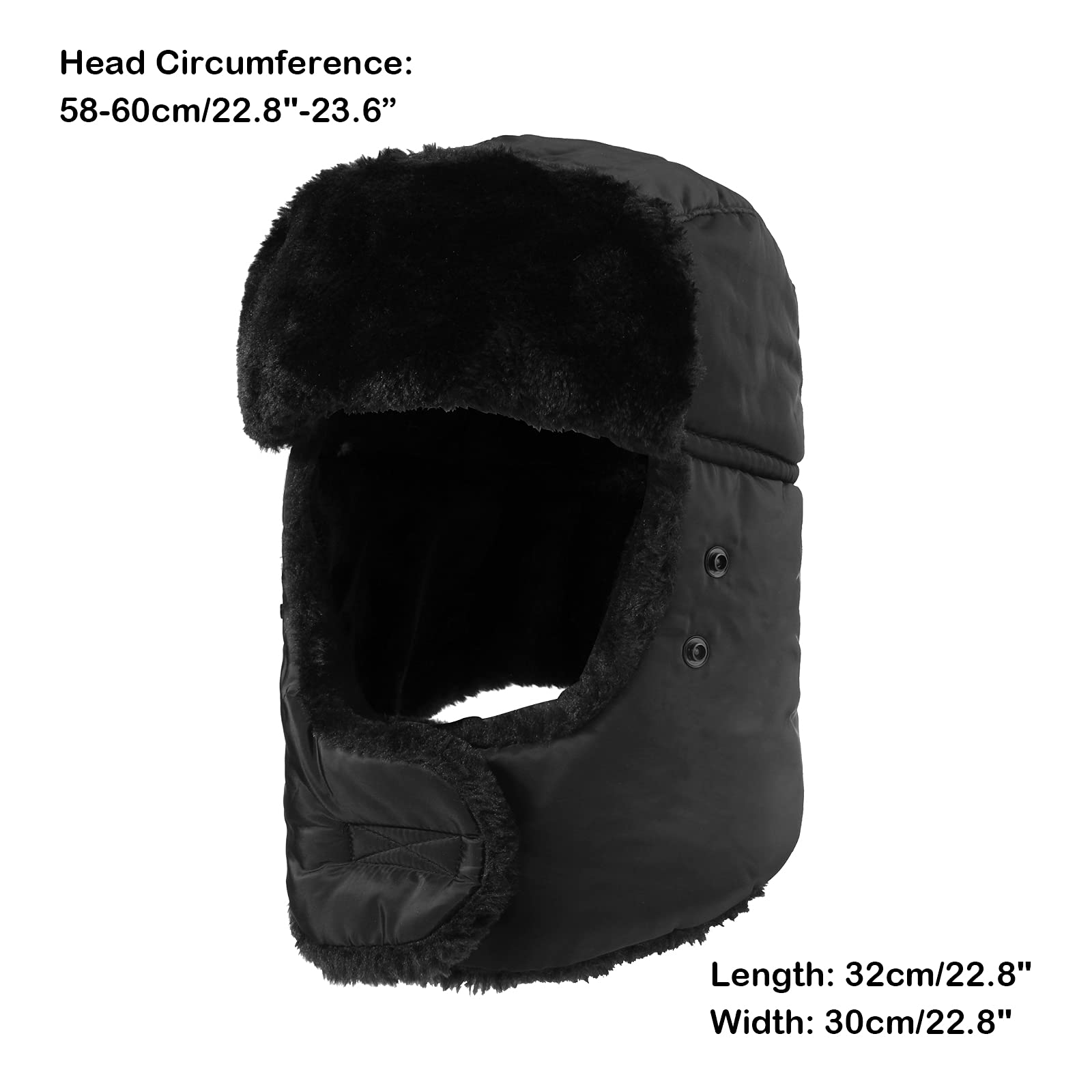 Wintermütze, Fliegermütze, winddichte russische Uschanka-Mütze, pelzgefütterte mit Ohrenklappen