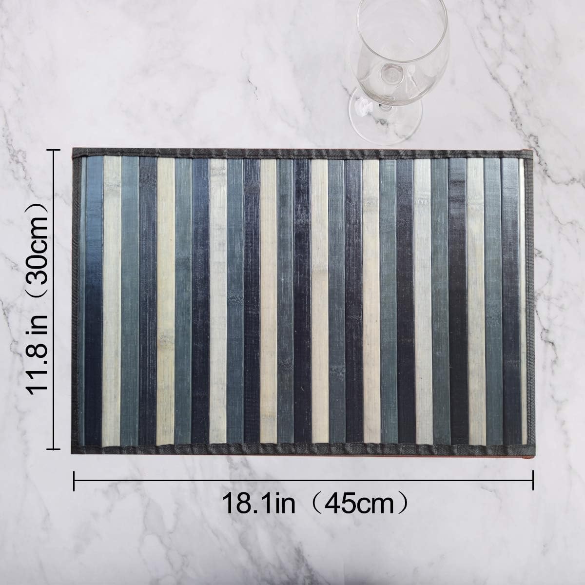 Set 6 Tovagliette In Bamb&ugrave; 45x30 Cm Antiscivolo E Resistente Al Calore - Per Tavola Da Pranzo