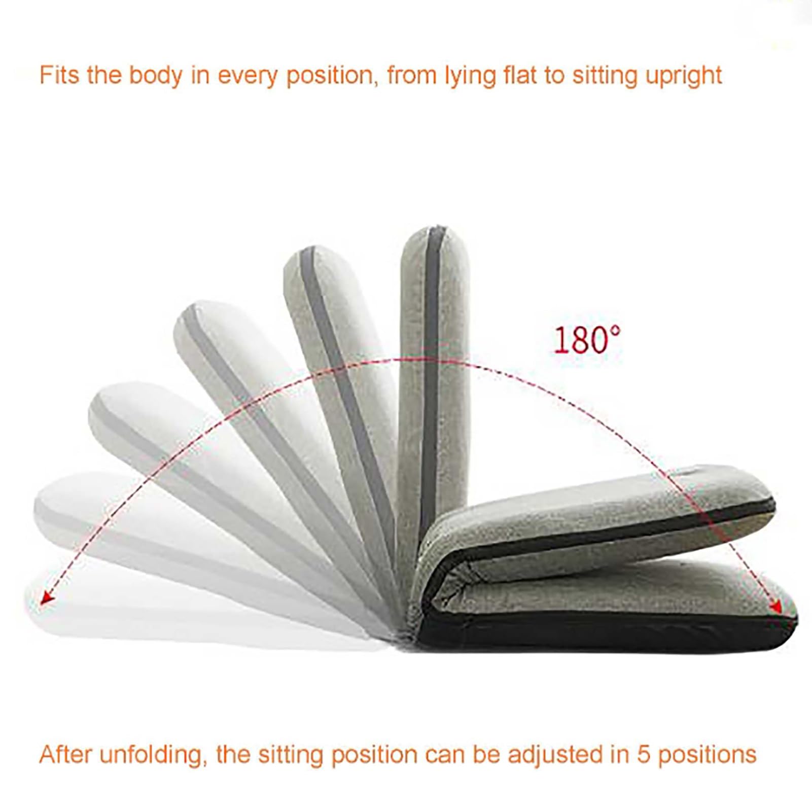 Silla de Suelo portátil, Asiento de Suelo Ajustable con Respaldo, 5 ángulos, Silla de meditación Plegable, Silla Tatami para Acampar en Interiores y exteri