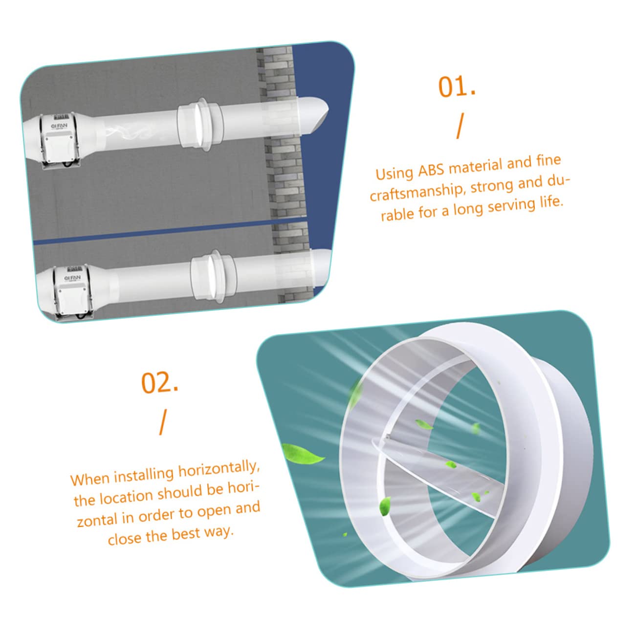 Veemoon 5stücke Duct Connector Mit Rückschlagventil Luftventil Für Einseitigen Installieren Demontieren Geeignet Für Heizungs Und Klimaanlagenventilation
