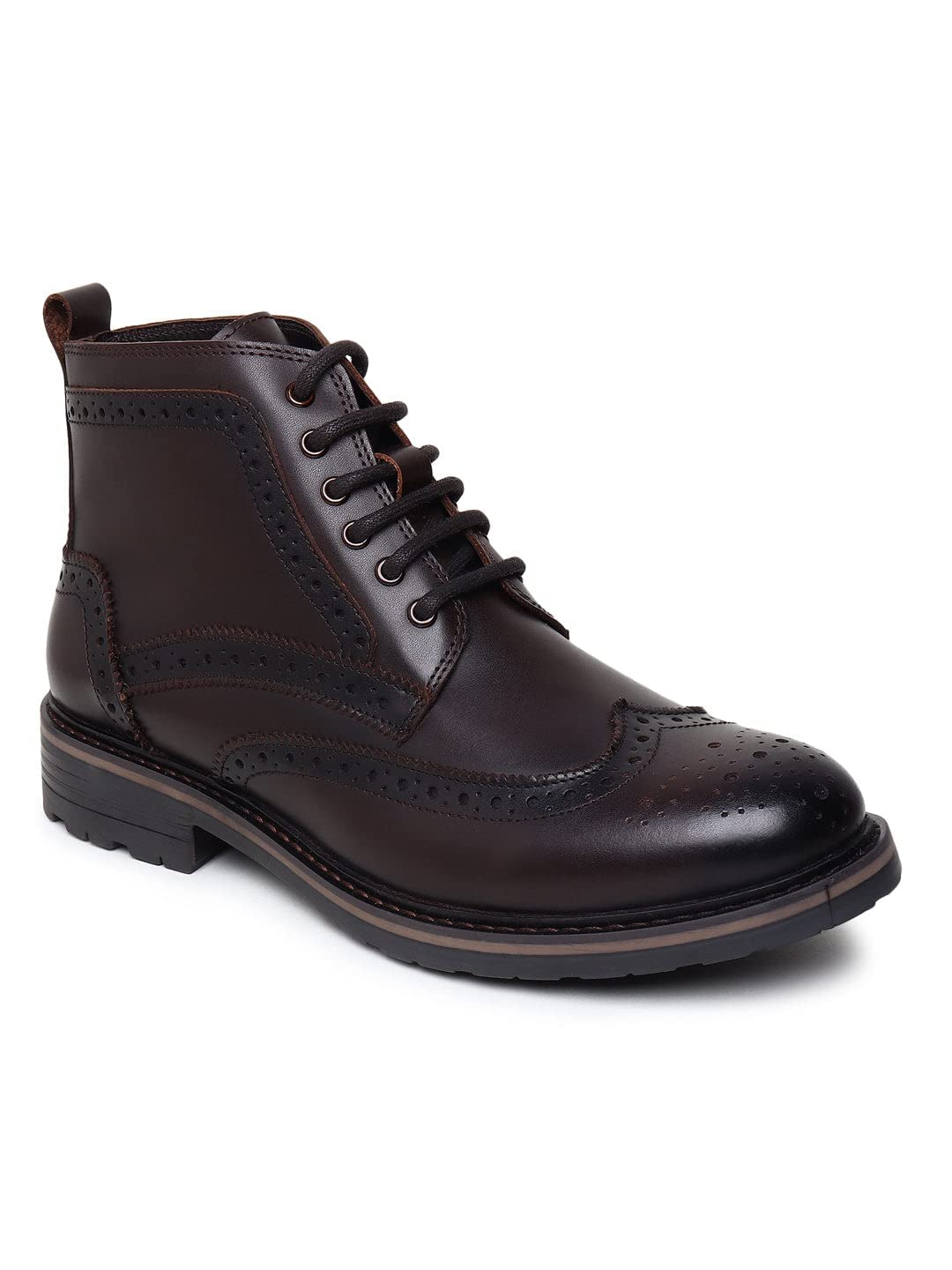 Teakwood Men Brown Solid Leather Round Toe Mid-Top Flat Boots (Size -41) (B0BB9YSZHL) Amazon Price History, Amazon Price Tracker
