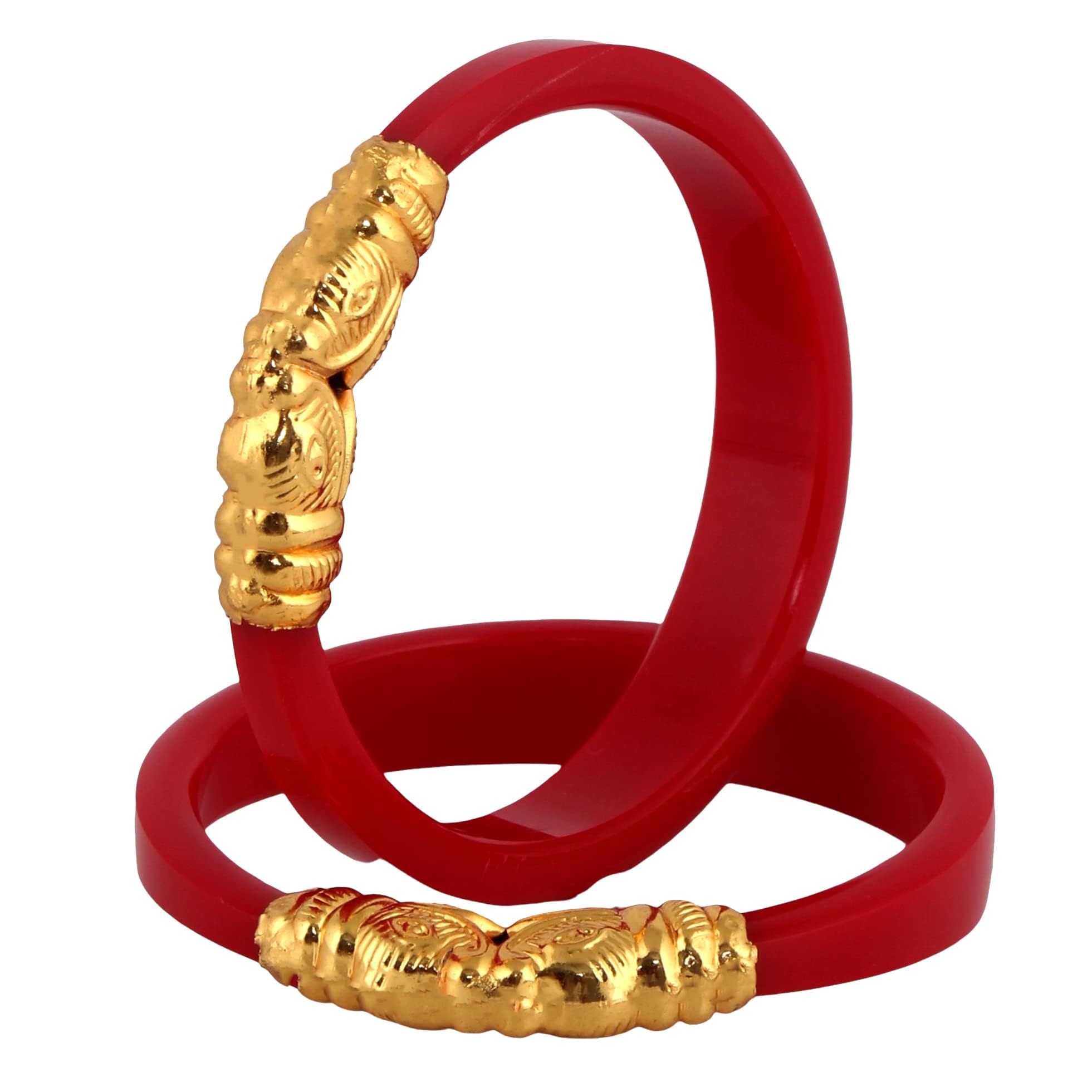 Lucky Jewellery Designer Pair of Reddish Maroon Color Traditional Ethnic Bangles Set for Women (238-J1BG-1706-R2-28) (B0BF7PKGTC) Amazon Price History, Amazon Price Tracker