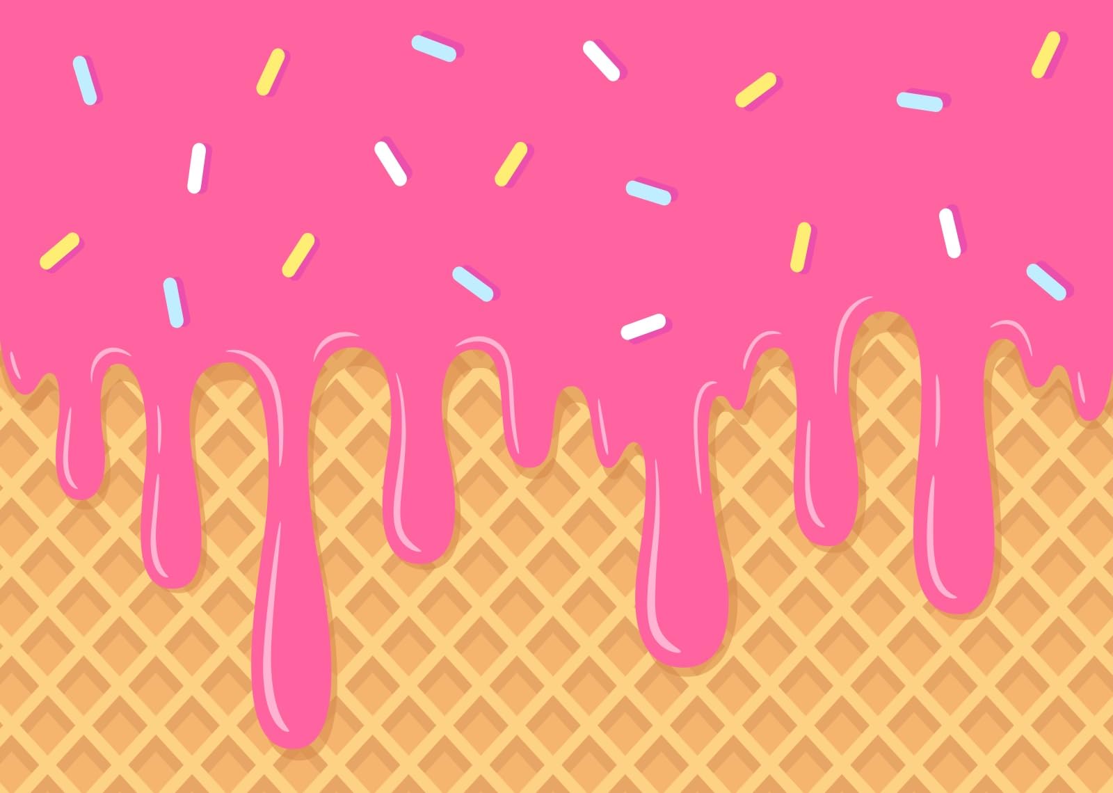 BELECO 3.6x3m Telo sfondo cono gelato | Granella zuccherata colorata glassa rosa colante texture cialda sfondo tema dolce compleanno bimbi accessori foto
