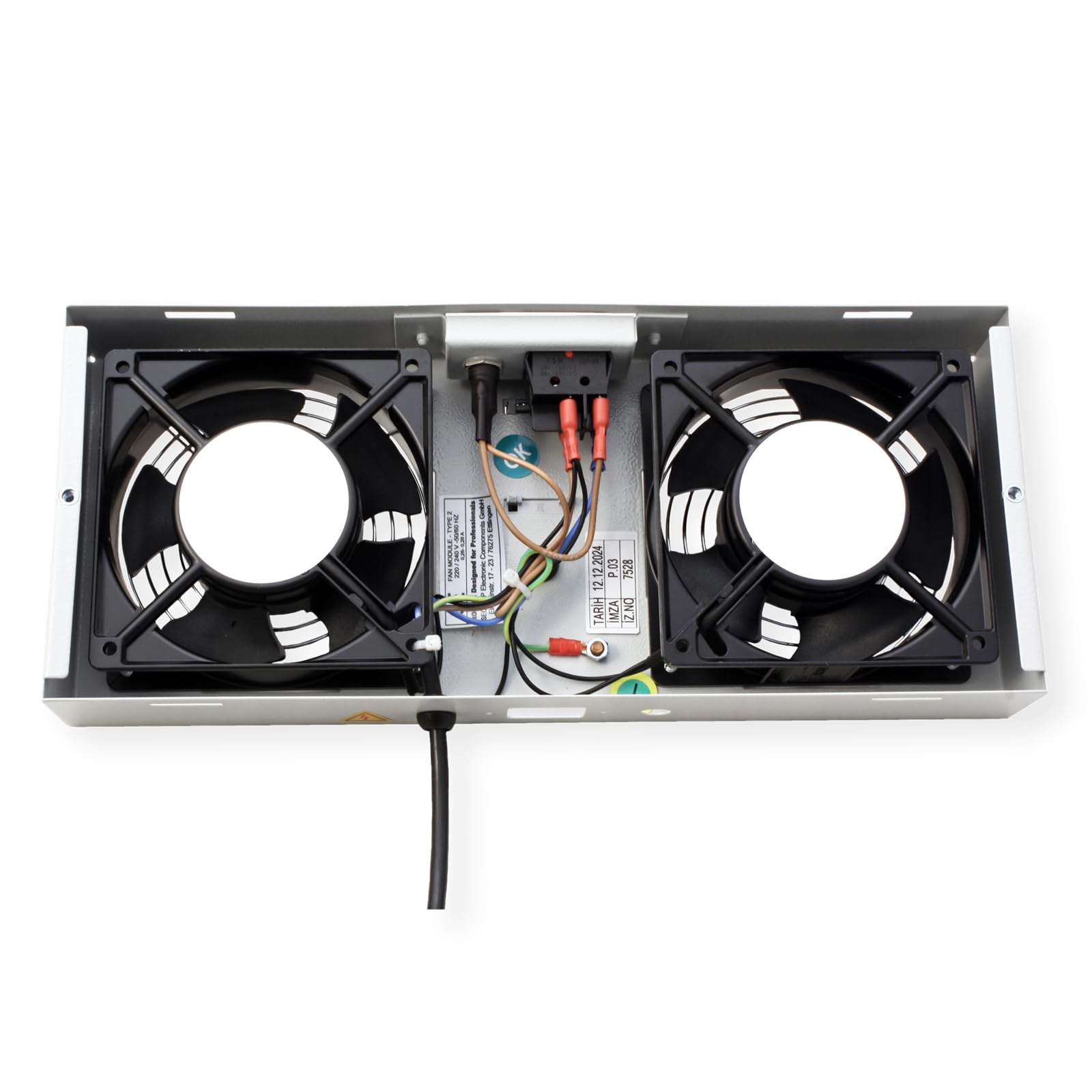 ROLINE Unidad de ventilación 2 Ventiladores, para Carcasa de Pared de 19 Pulgadas, Gris, termostato