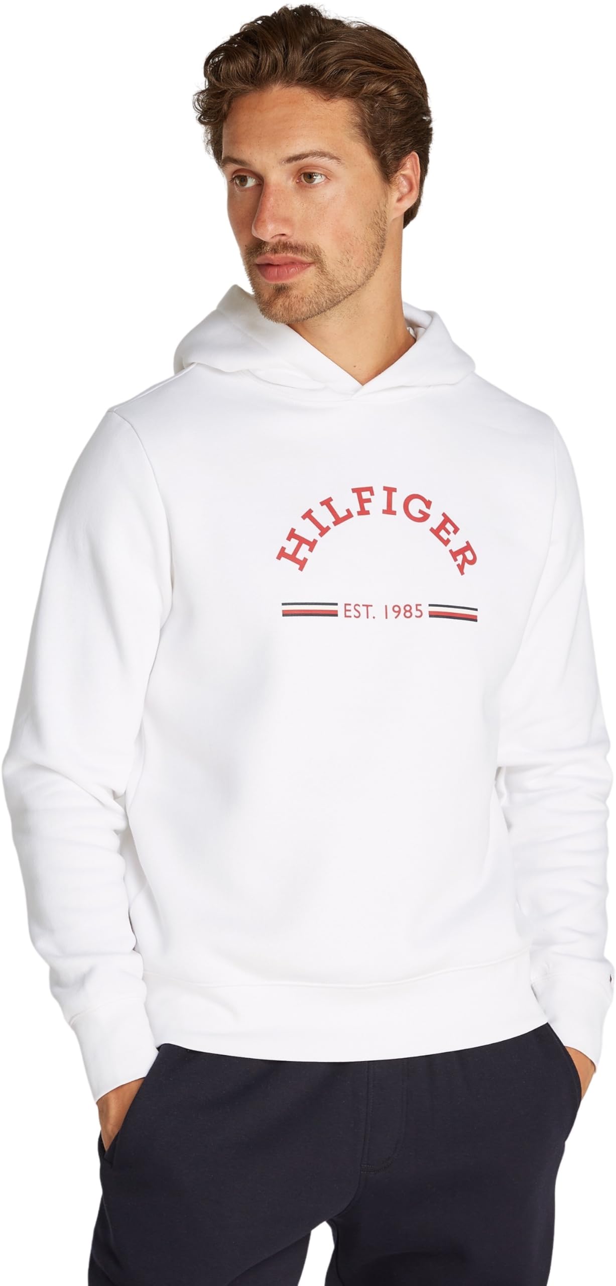 Tommy Hilfiger Men's Hoodie, White (White), XS