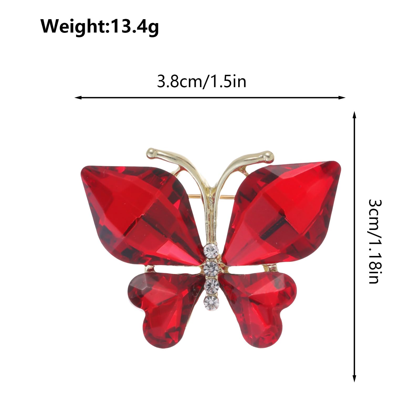 FAIRYGATE Gold Pin for Dress Brooch Crystal Pins Badge Enamel Lapel Brooches for Women Jewelry Decoration for Birthday Dating Party Anniversary UC31 - 2