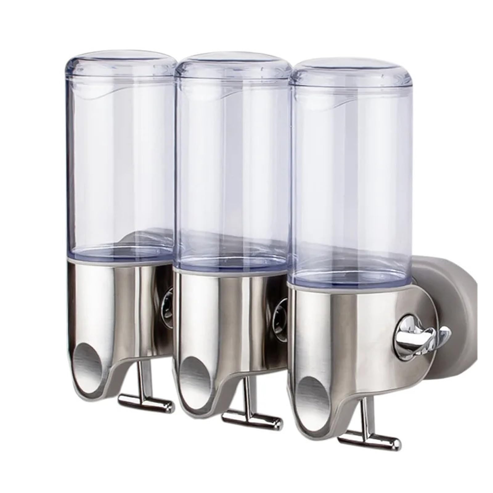 Dispenser Doccia Muro Dispenser for sapone liquido in acciaio inossidabile | Dispenser for shampoo, sapone for le mani, gel doccia, montaggio a parete(Grey base plate 3)