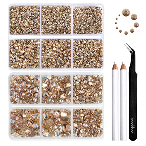 Image of Beadsland Flatback Rhinestones, Golden Shadow, 8300pcs Mixed 10 Sizes