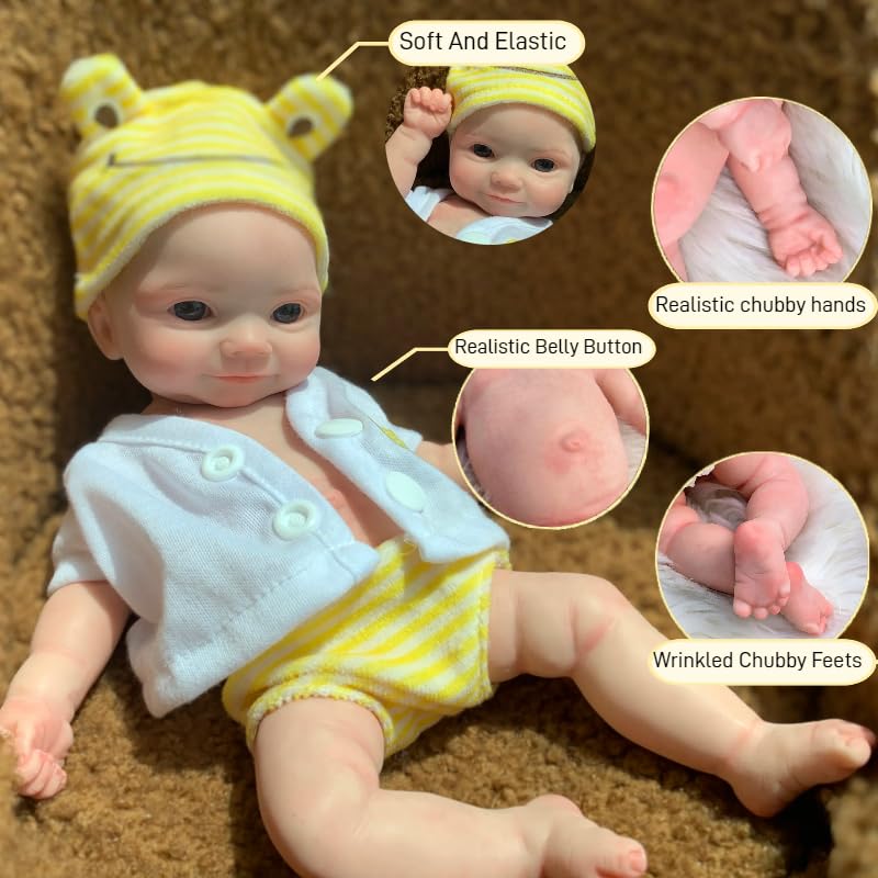 Muñeca de silicona realista cuerpo completo 11 pulg miniatura 3